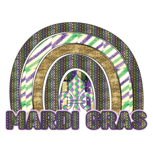 Mardi Gras Rainbow - DTF Ready to Press - Heat Press Transfer