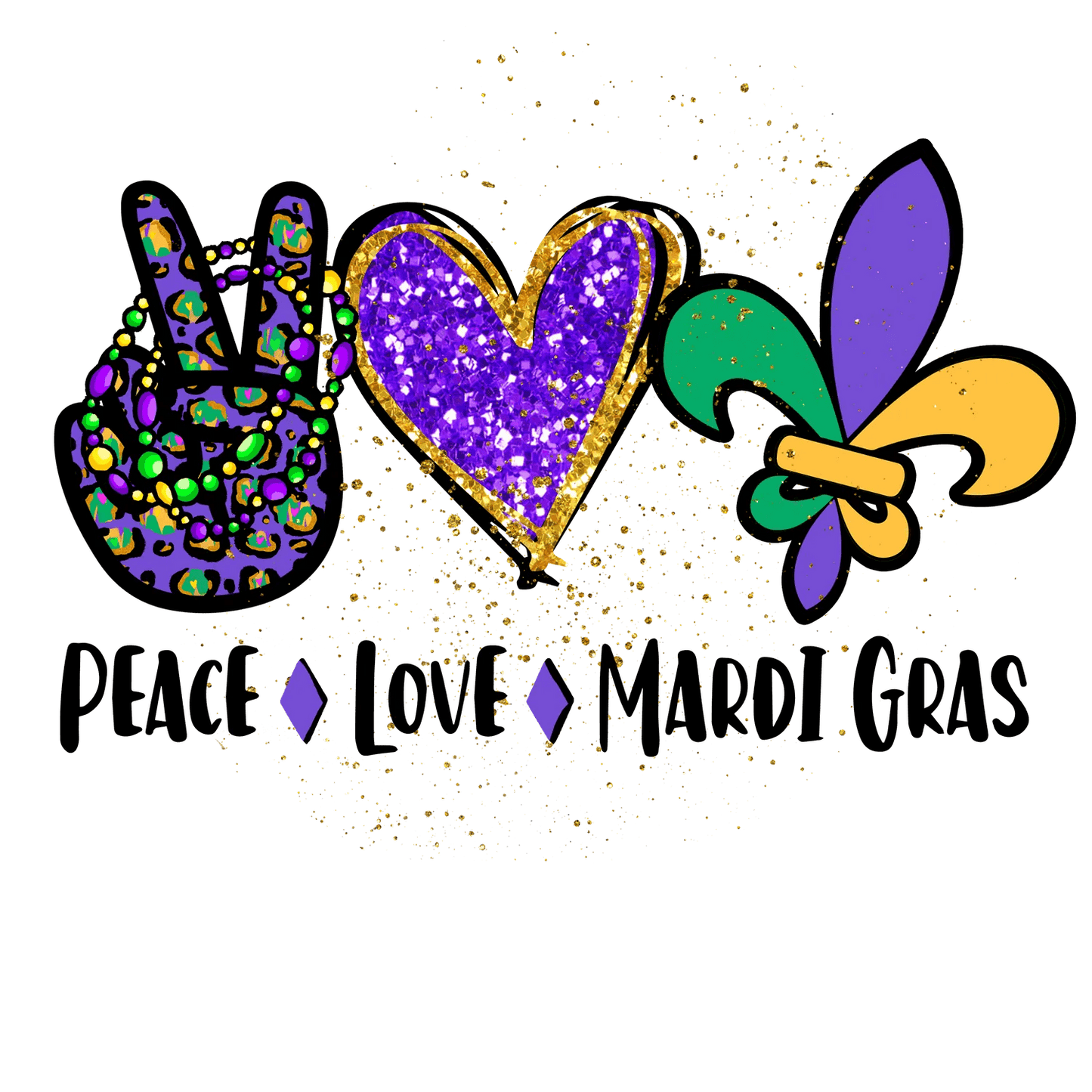 Mardi Gras Sparkle - DTF Ready to Press - Heat Press Transfer