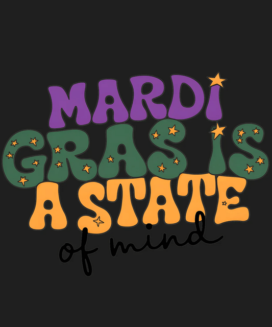 Mardi Gras State - DTF Ready to Press - Heat Press Transfer