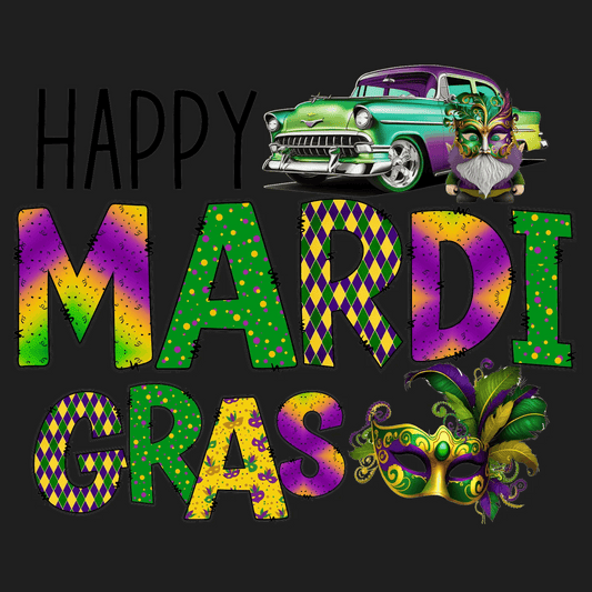 Mardi Gras Theme - DTF Ready to Press - Heat Press Transfer