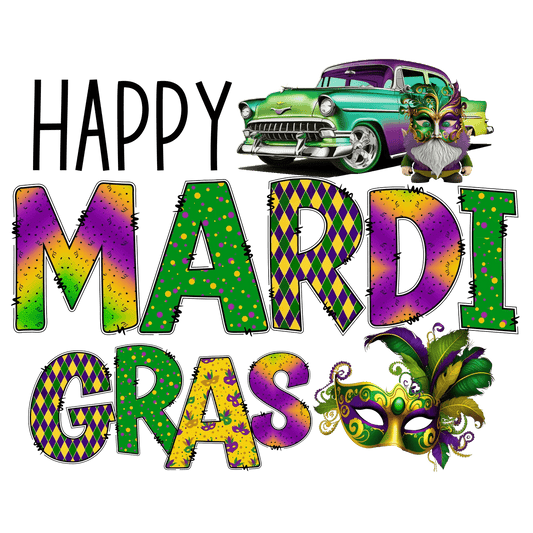 Mardi Gras Theme - DTF Ready to Press - Heat Press Transfer
