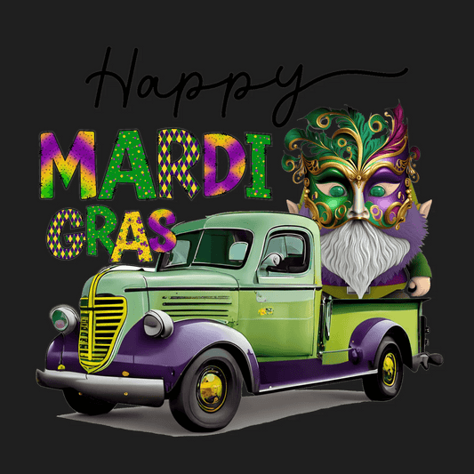 Mardi Gras Truck - DTF Ready to Press - Heat Press Transfer