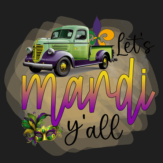 Mardi Gras Truck - DTF Ready to Press - Heat Press Transfer