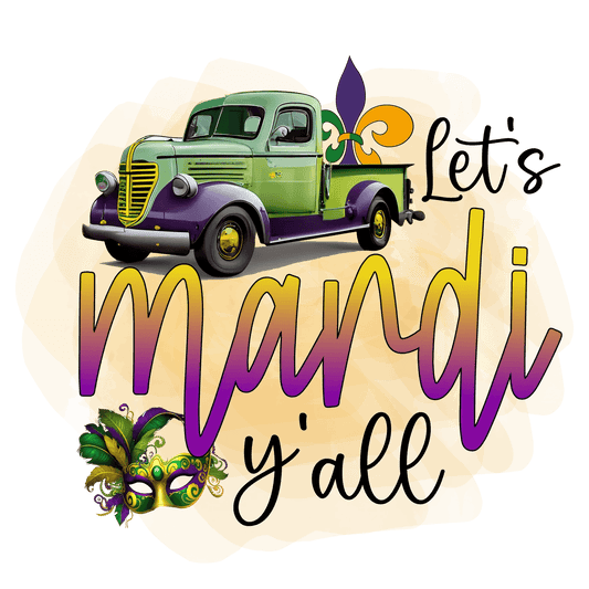 Mardi Gras Truck - DTF Ready to Press - Heat Press Transfer