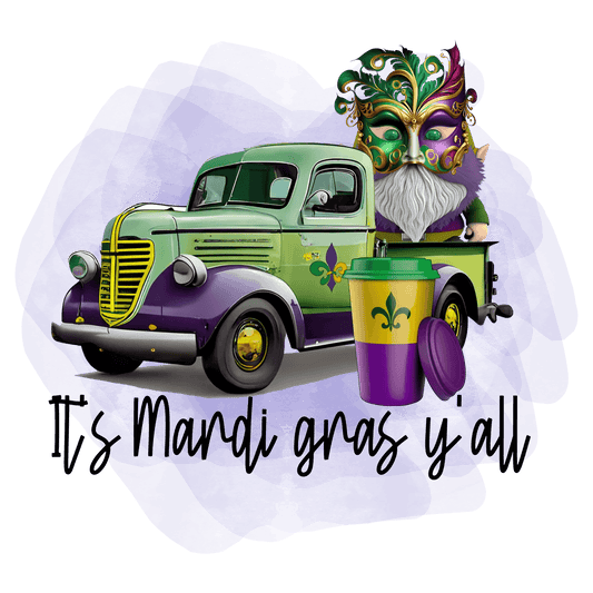 Mardi Gras Truck - DTF Ready to Press - Heat Press Transfer