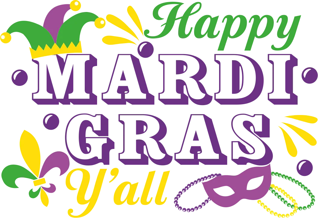 Mardi Gras Y'all - DTF Ready to Press - Heat Press Transfer