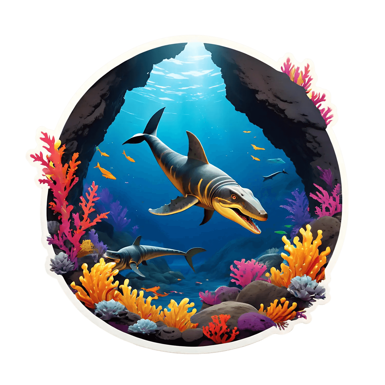 Marine Life - Prehistoric Ocean Sticker - Heat Press Transfer