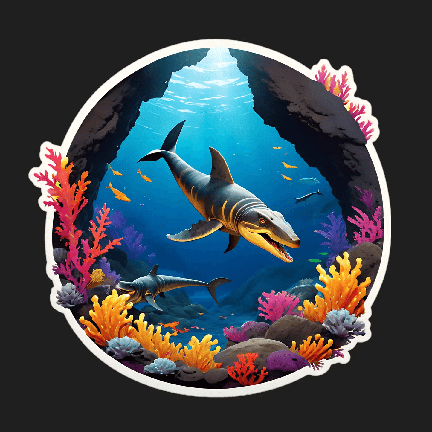 Marine Life - Prehistoric Ocean Sticker - Heat Press Transfer
