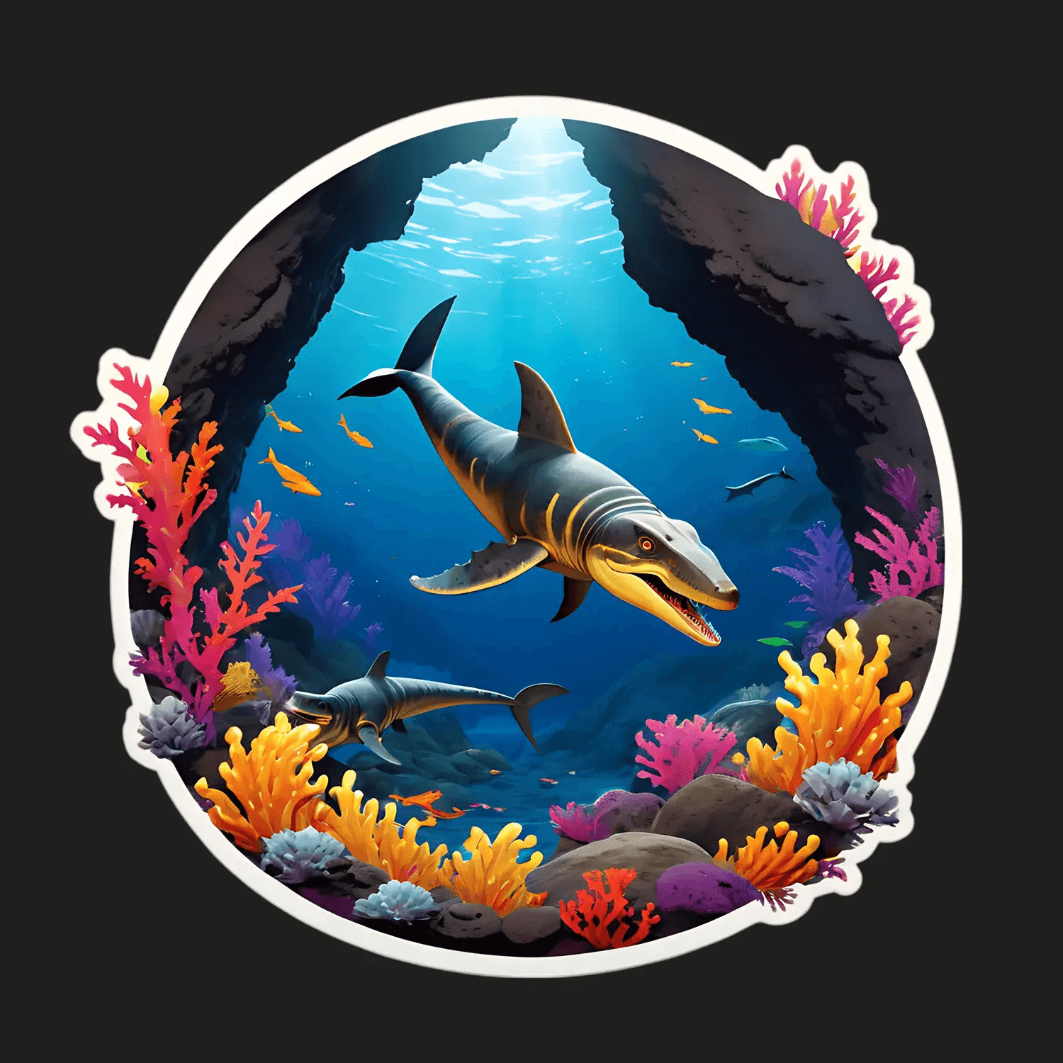 Marine Life - Prehistoric Ocean Sticker - Heat Press Transfer