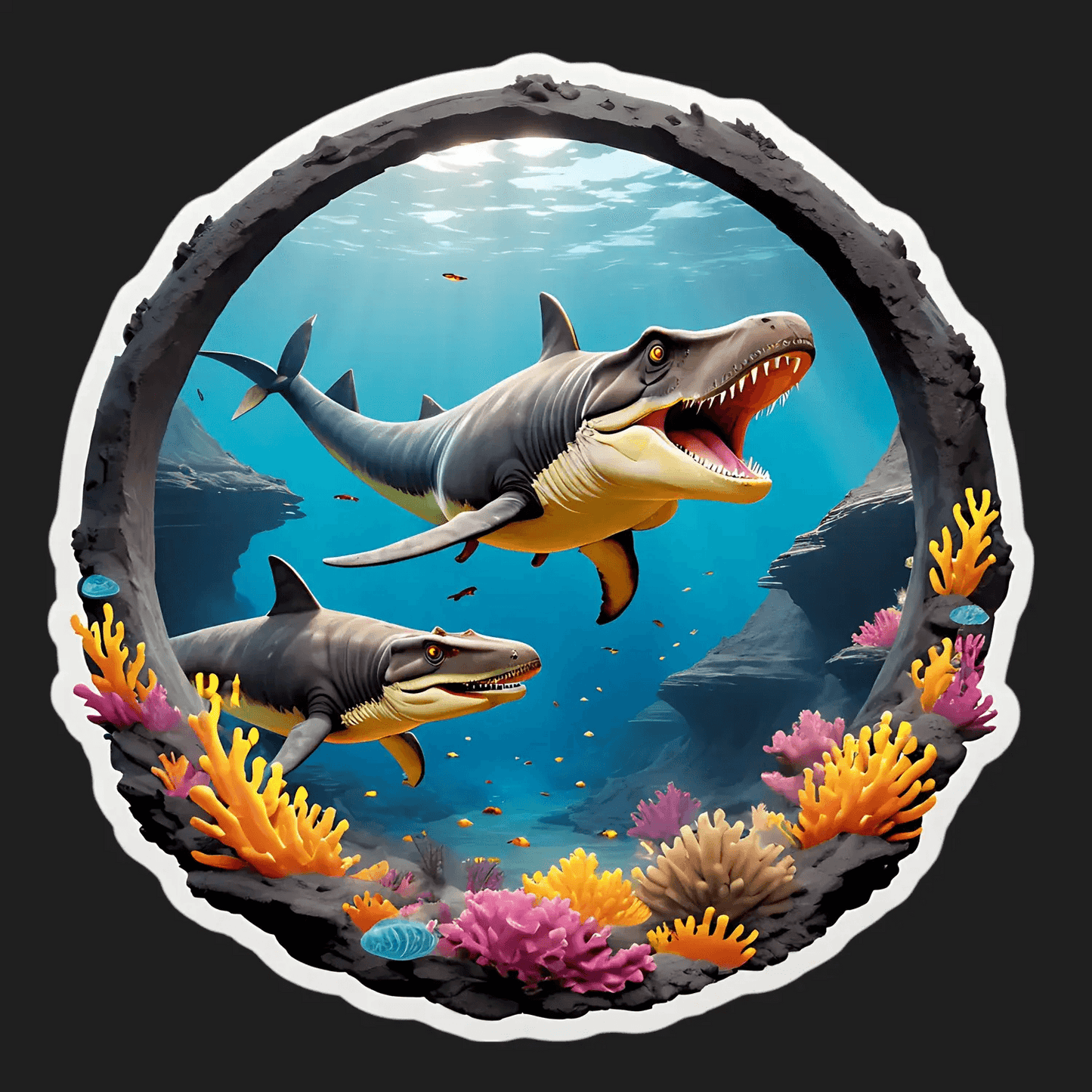 Marine Predators - Dinosaur Sticker - Heat Press Transfer