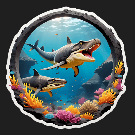 Marine Predators - Dinosaur Sticker - Heat Press Transfer