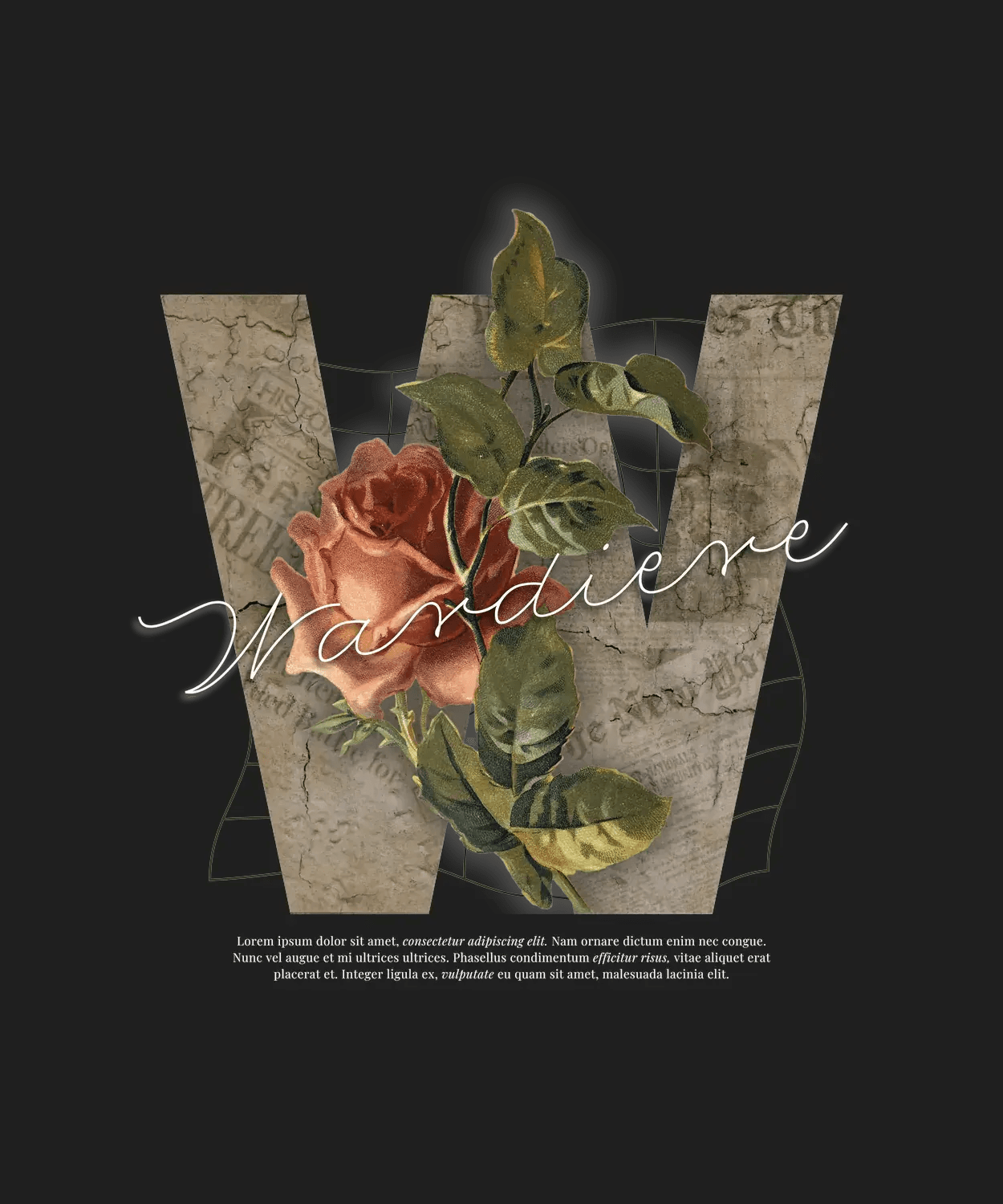 Marlene Floral Art - DTF Ready to Press (black_bg)