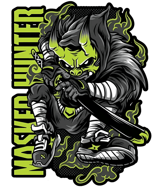 Masked Hunter - DTF Ready to Press - Heat Press Transfer