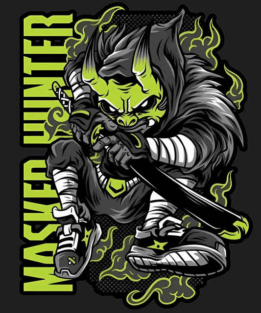 Masked Hunter - DTF Ready to Press - Heat Press Transfer
