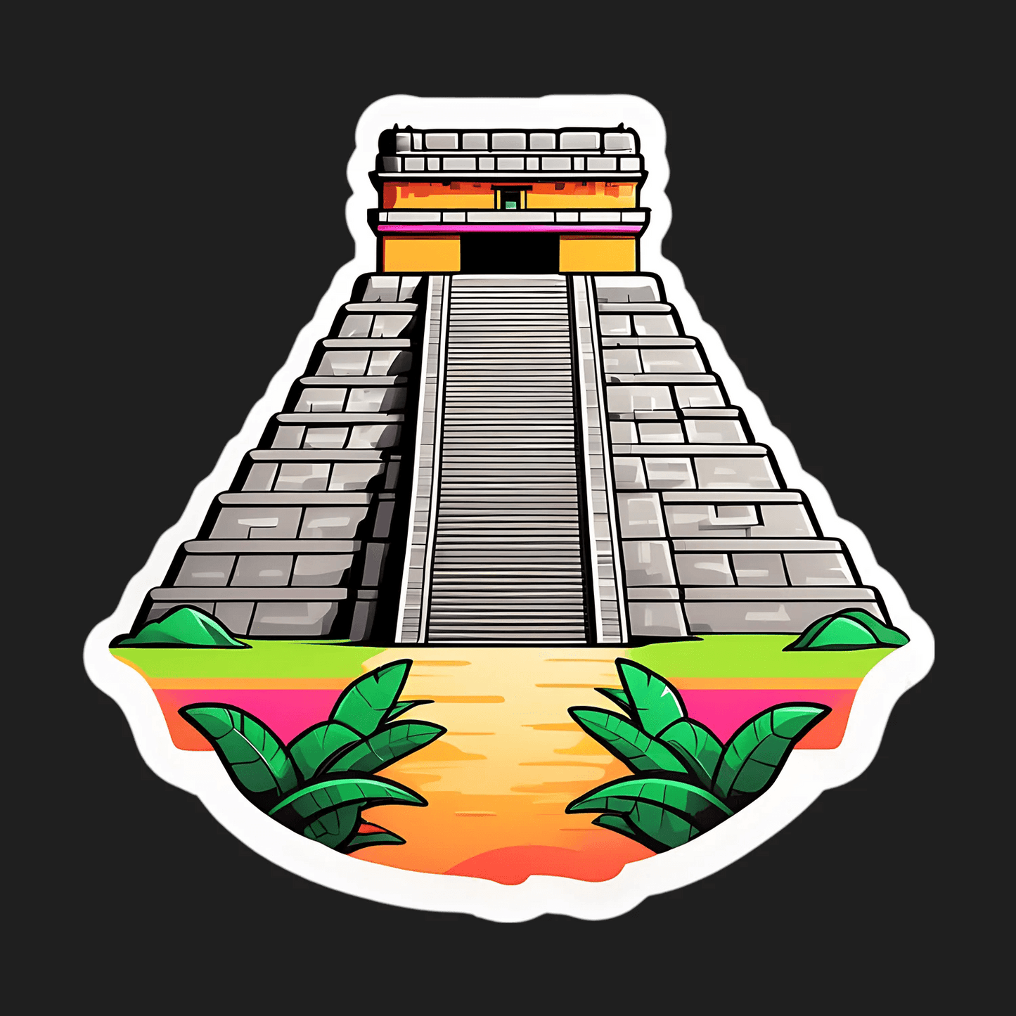 Mayan Pyramid - Sticker - Heat Press Transfer