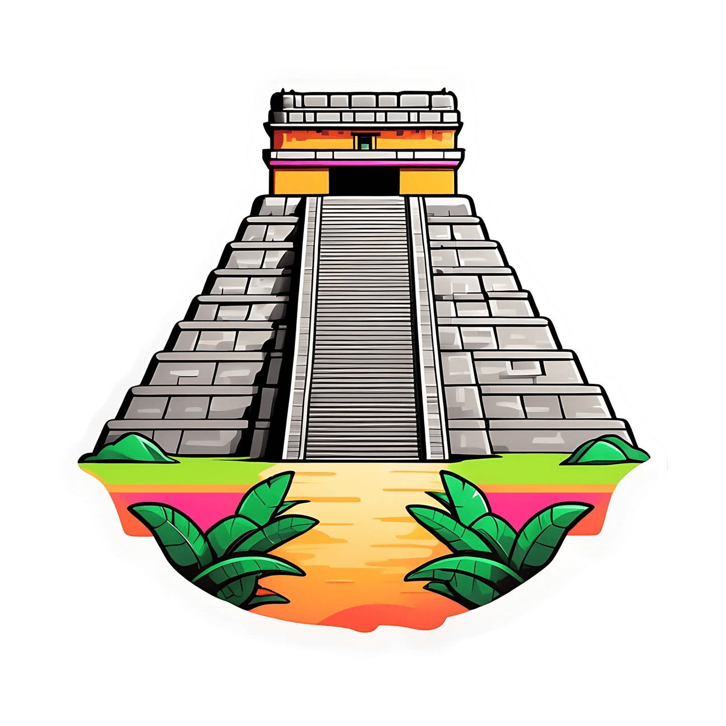 Mayan Pyramid - Sticker - Heat Press Transfer