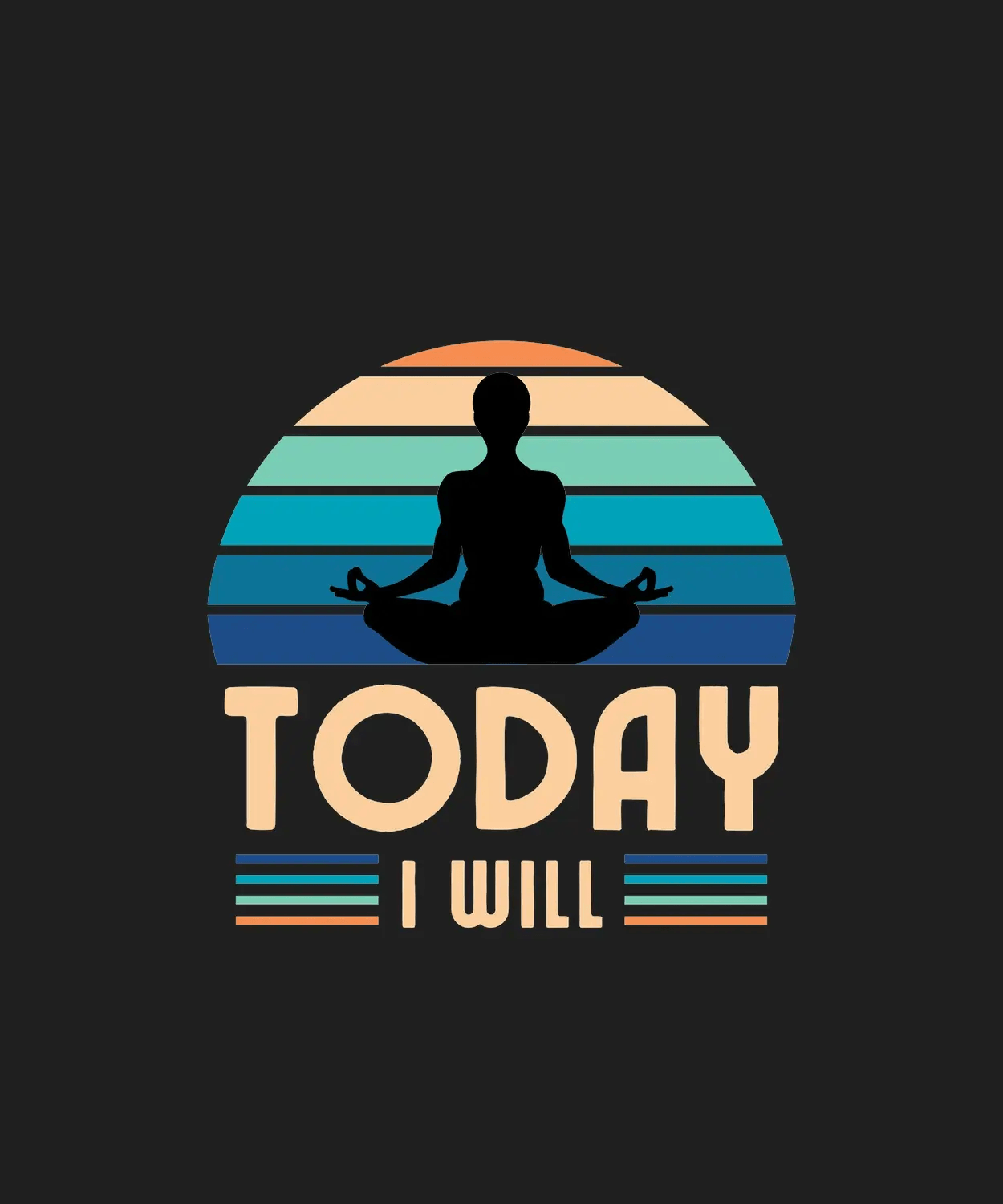 Meditation Motivation - DTF Ready to Press (black_bg)