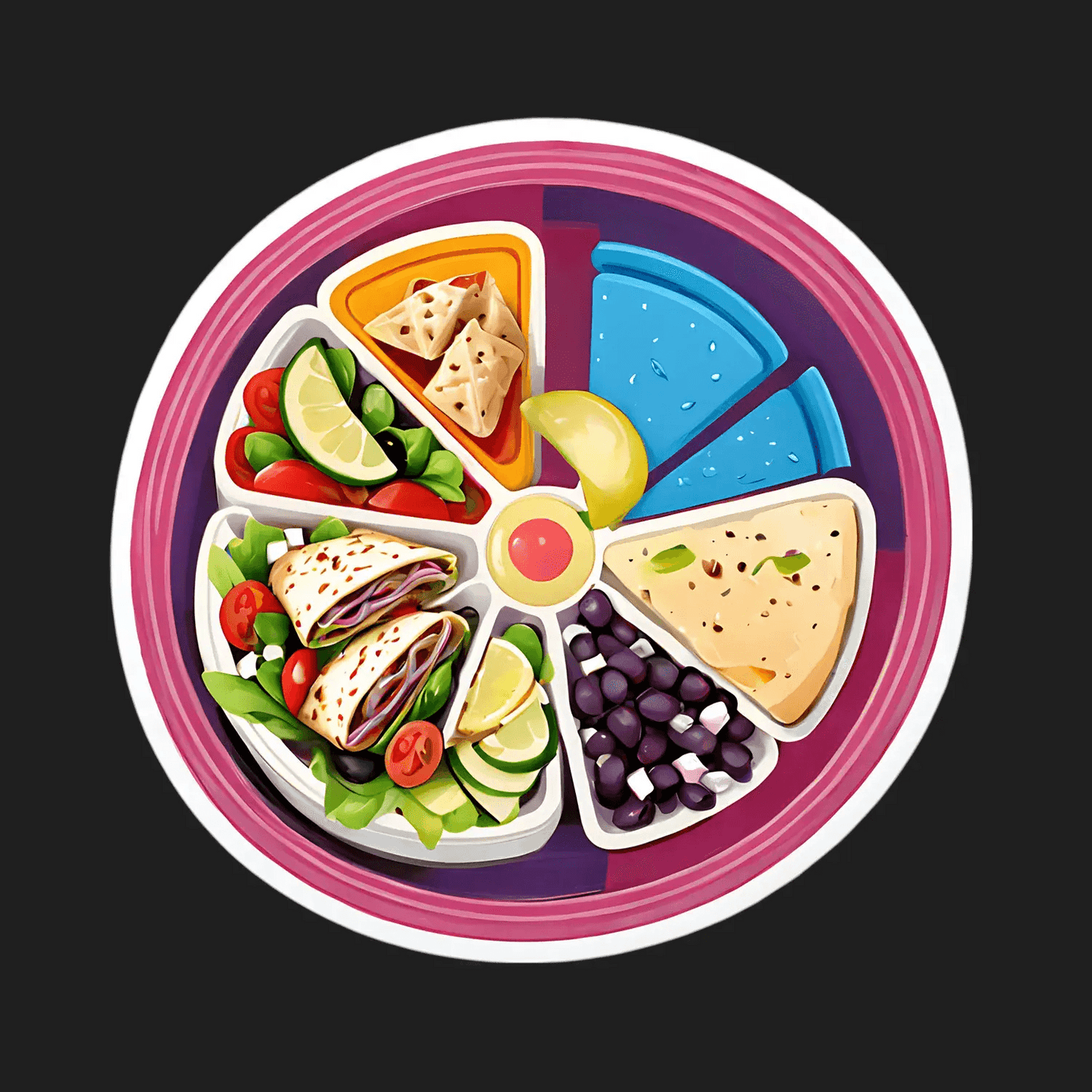 Mediterranean Diet Plate - Sticker - Heat Press Transfer