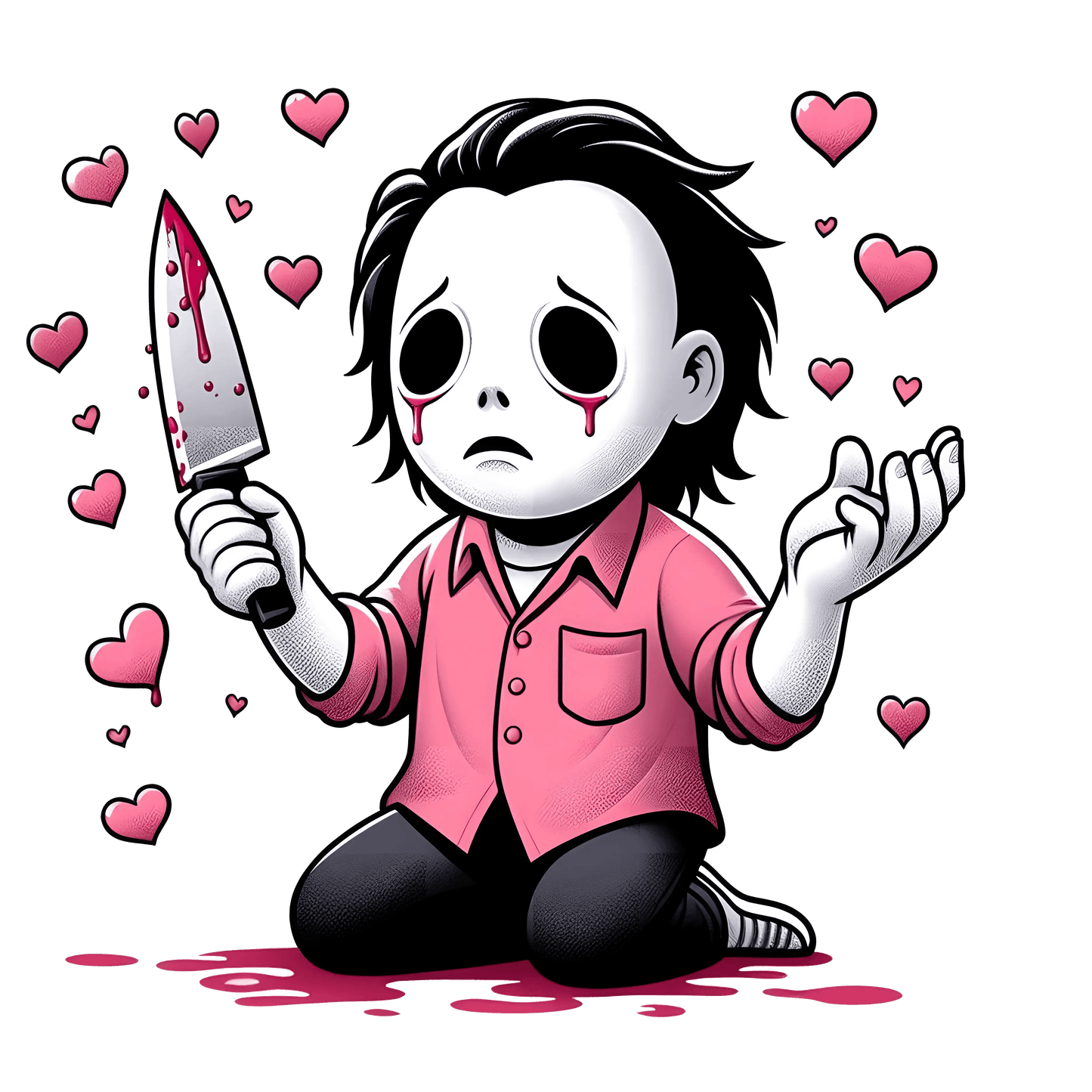 Michael Myers Valentine's Day Heart Design - DTF Ready To Press - Heat Press Transfer