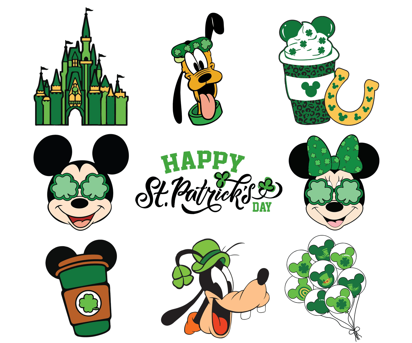 Mickey Mouse Disneyland Happy St Patrick's Day Design - DTF Ready To Press - Heat Press Transfer