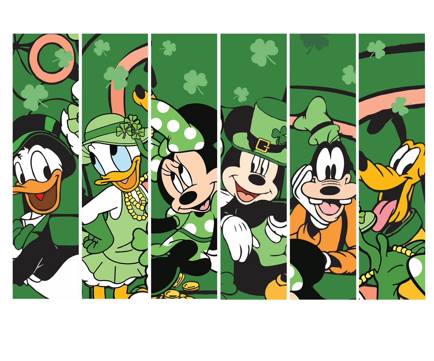 Mickey Mouse Happy Saint Patrick's Day Friends Design - DTF Ready To Press - Heat Press Transfer