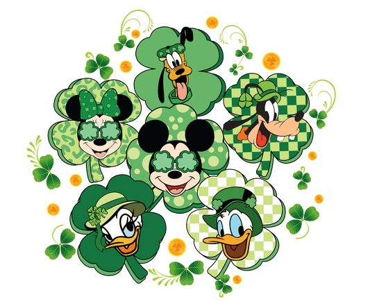 Mickey Mouse Lucky Clover St Patrick's Design - DTF Ready To Press - Heat Press Transfer