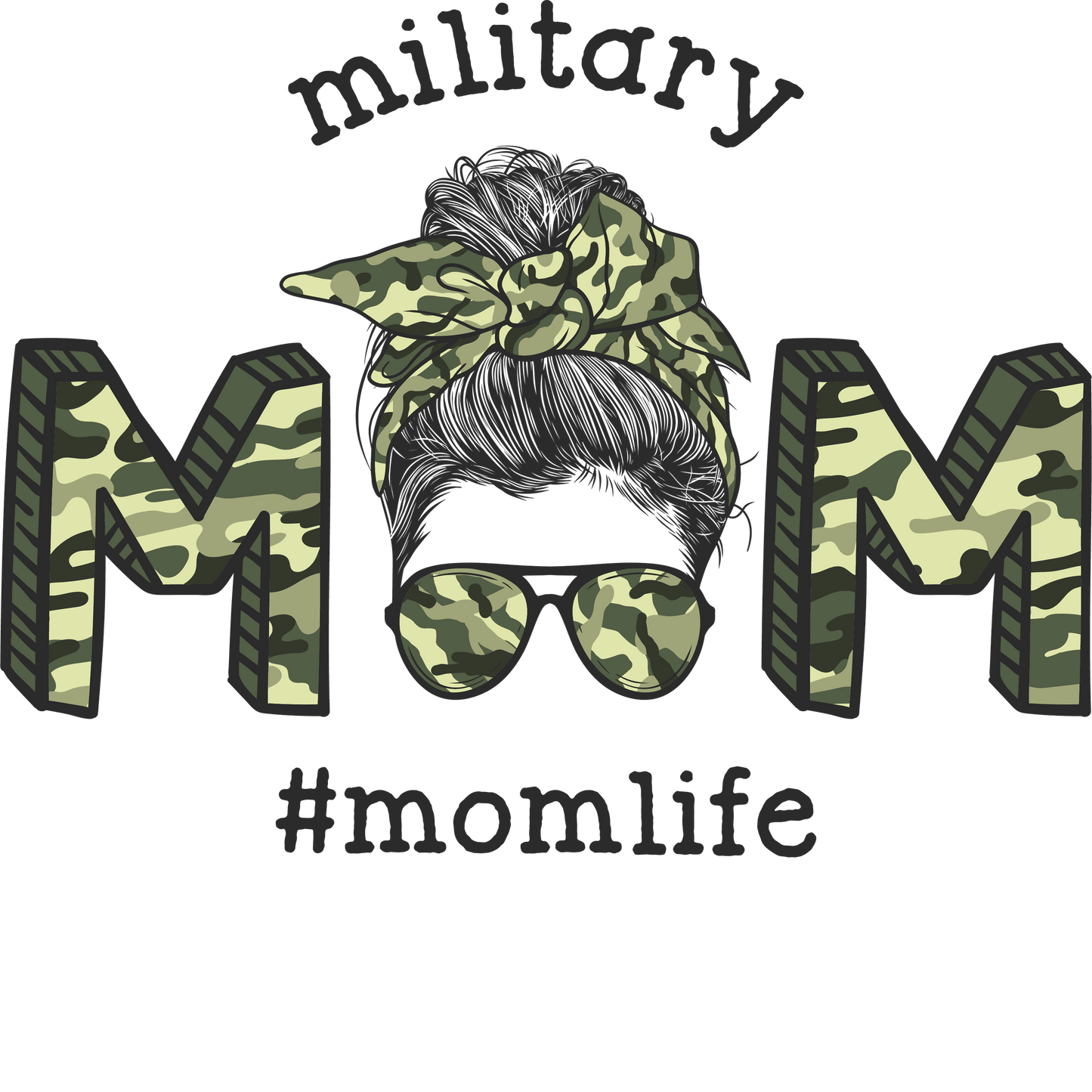 Military Mom Design - DTF Ready To Press - Heat Press Transfer