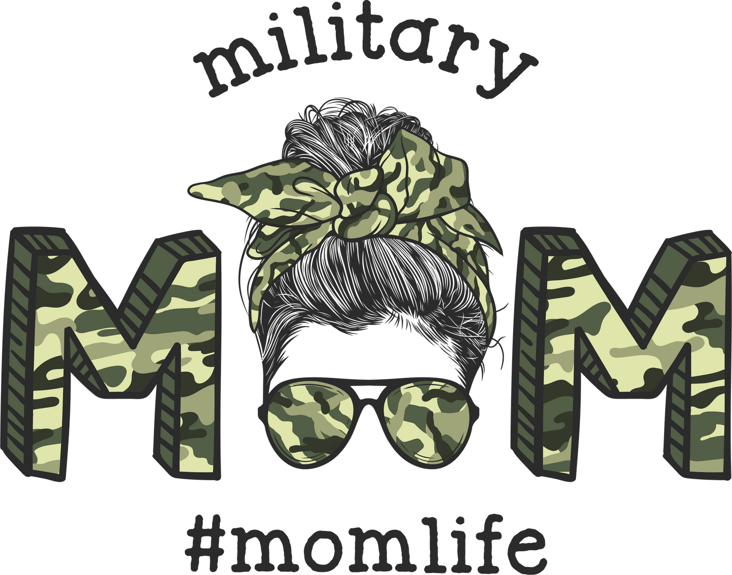 Military Mom Design - DTF Ready To Press - Heat Press Transfer
