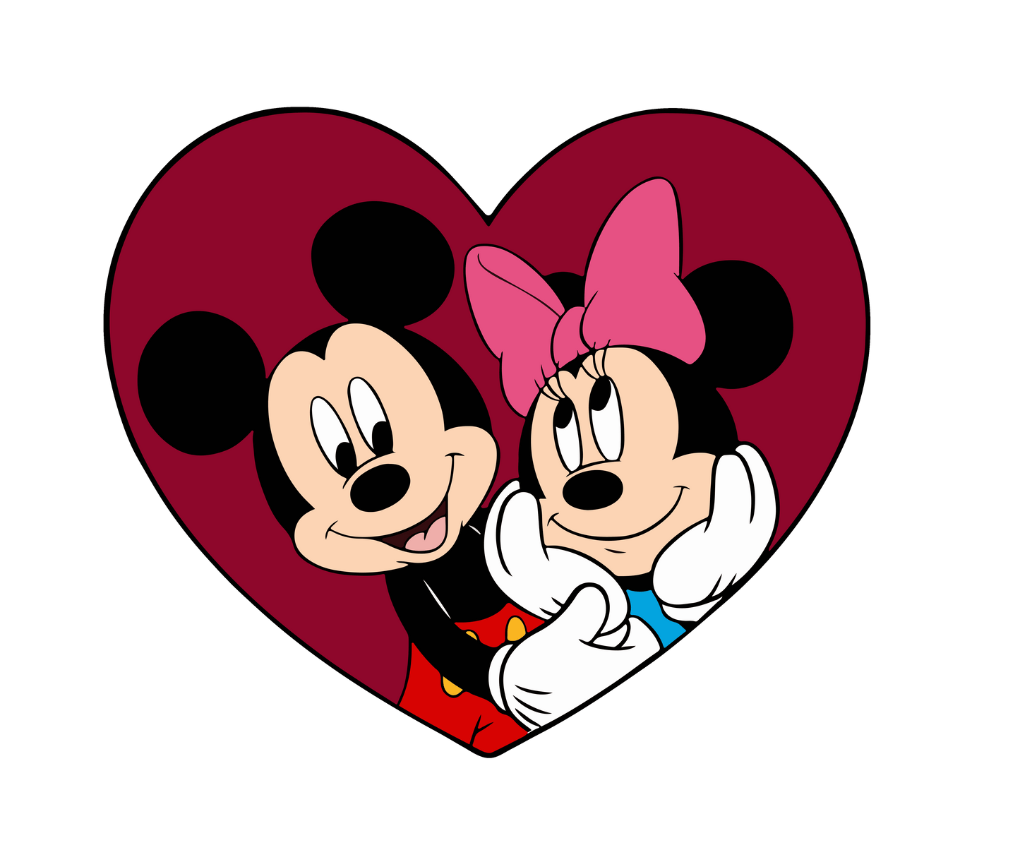 Minnie And Mickey Valentine Design - DTF Ready To Press - Heat Press Transfer