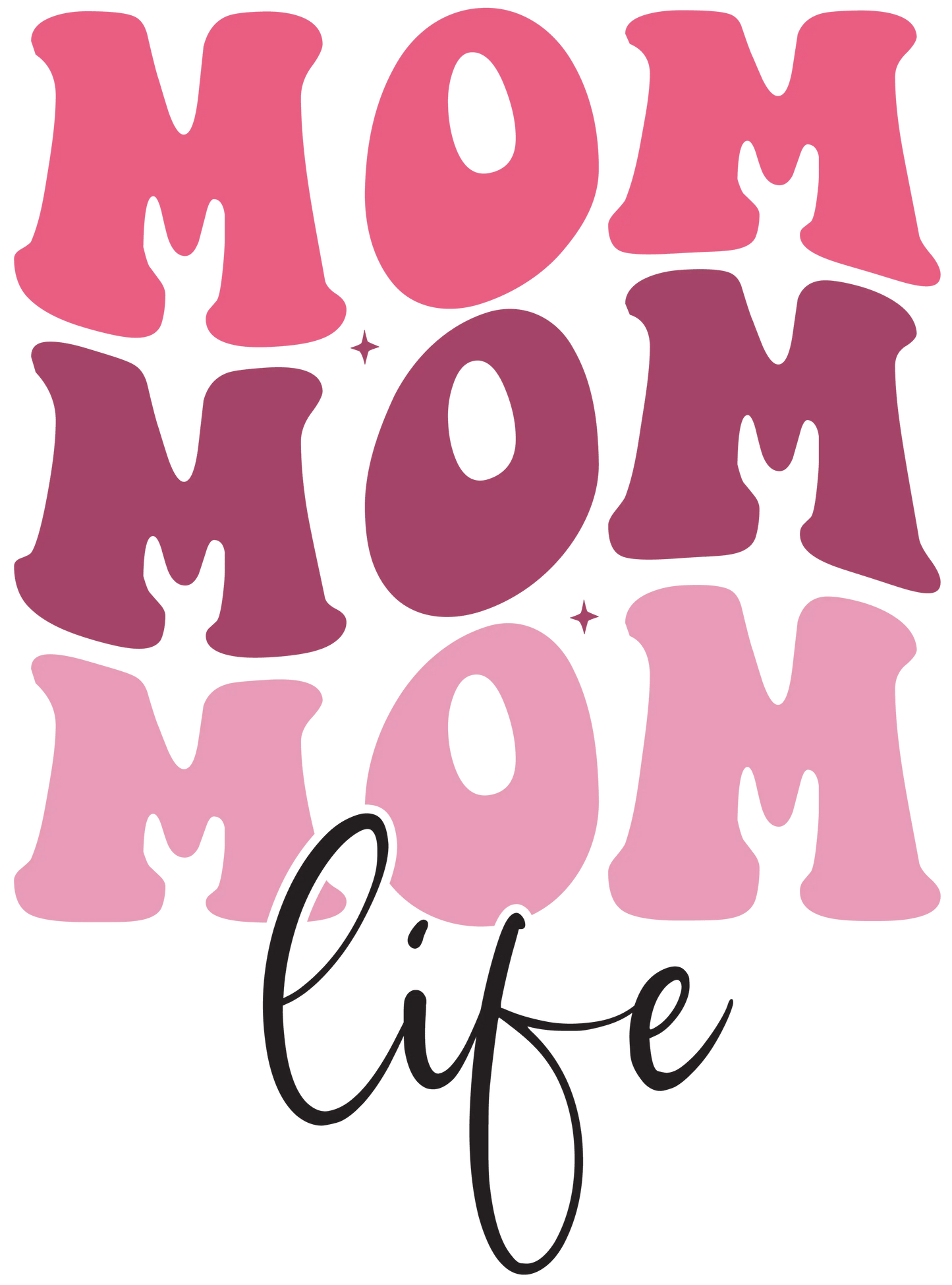 Mom Life Design - DTF Ready To Press - Heat Press Transfer
