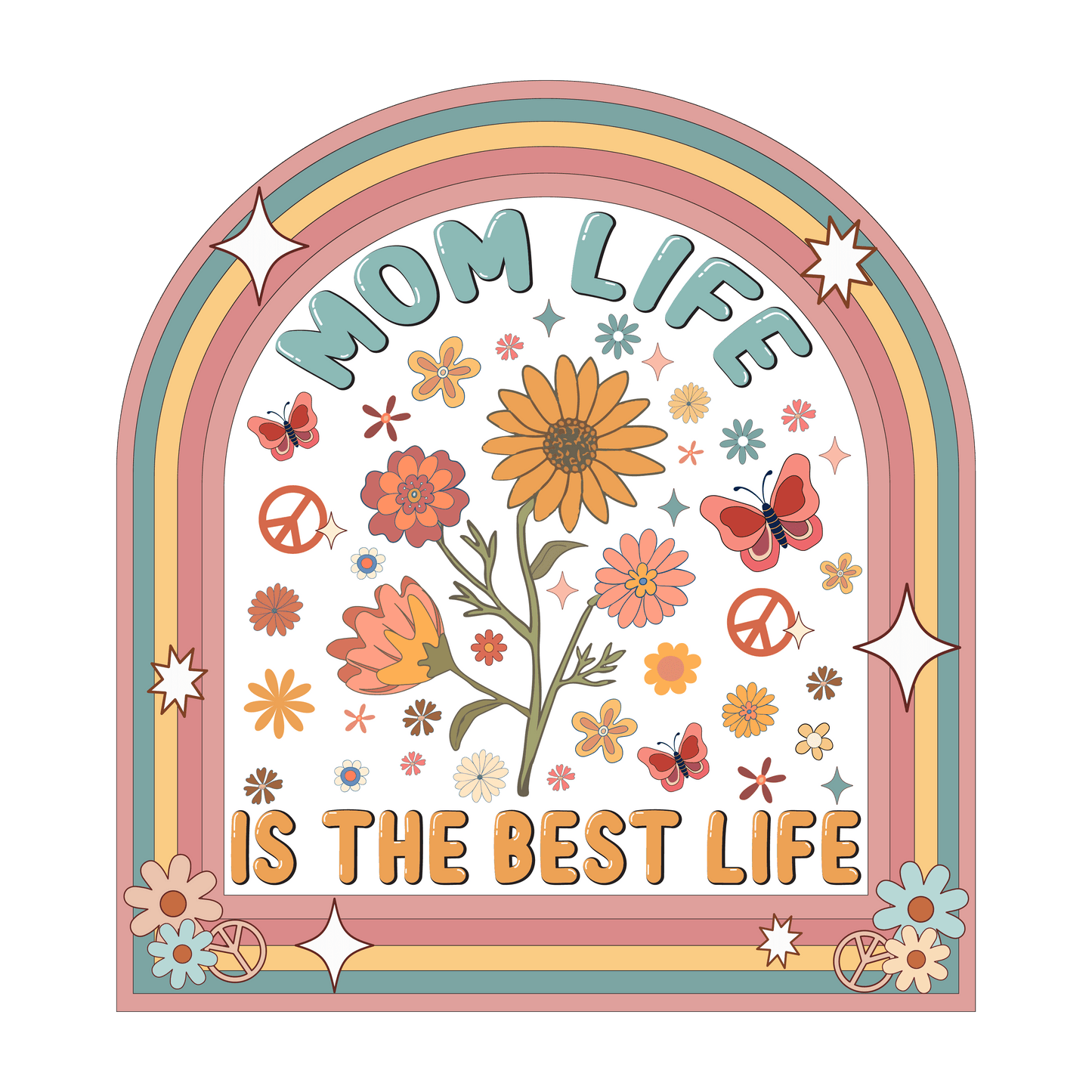 Mom Life Is The Best Life Design - DTF Ready To Press - Heat Press Transfer
