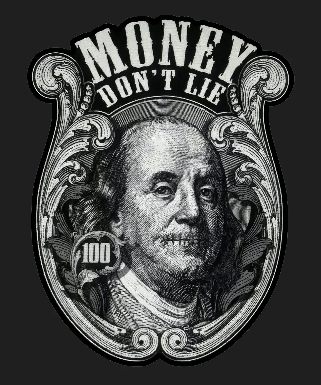 Money Don't Lie - DTF Ready to Press (black_bg)