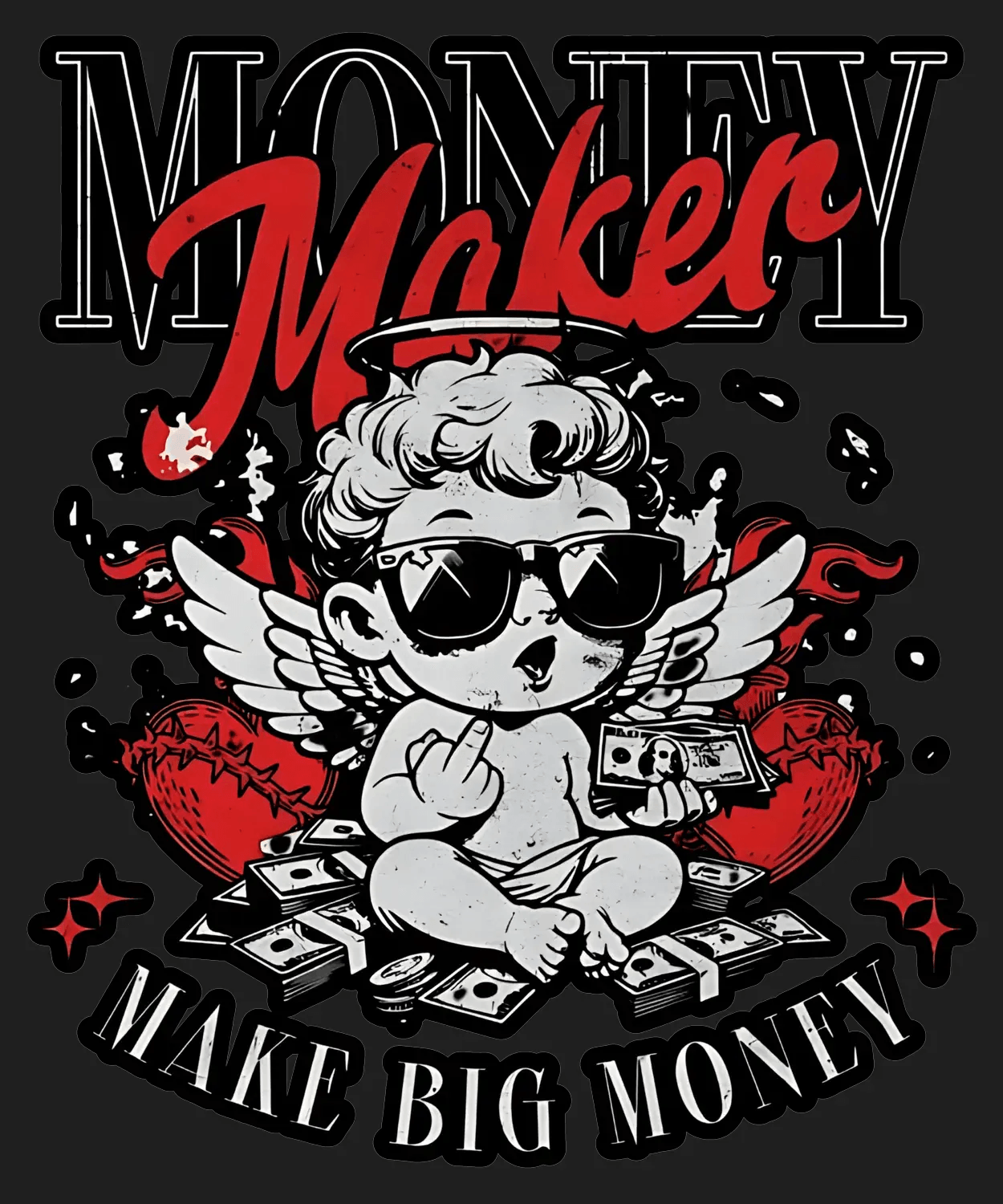 Money Maker Graphic - DTF Ready to Press (black_bg)