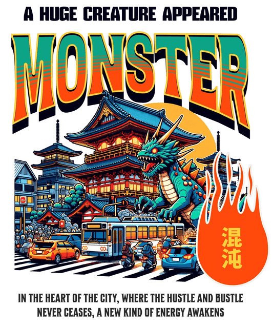 Monster City Dragon - DTF Ready to Press - Heat Press Transfer