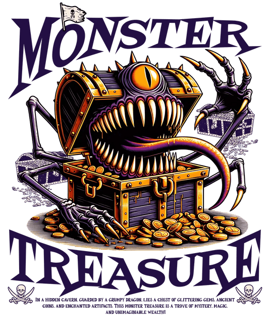 Monster Treasure Chest - DTF Ready to Press - Heat Press Transfer
