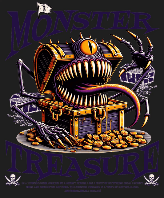 Monster Treasure Chest - DTF Ready to Press - Heat Press Transfer