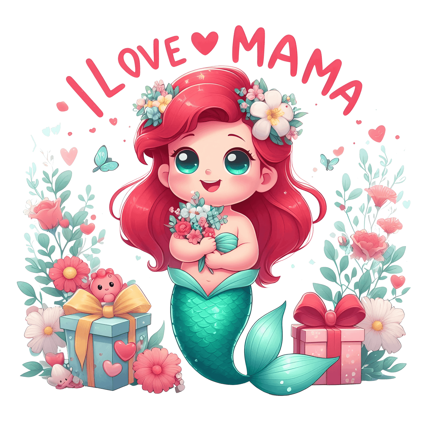 Mother's Day Mermaid Design - DTF Ready To Press - Heat Press Transfer