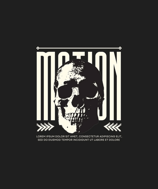 Motion Skull Graphic - DTF Ready to Press - Heat Press Transfer