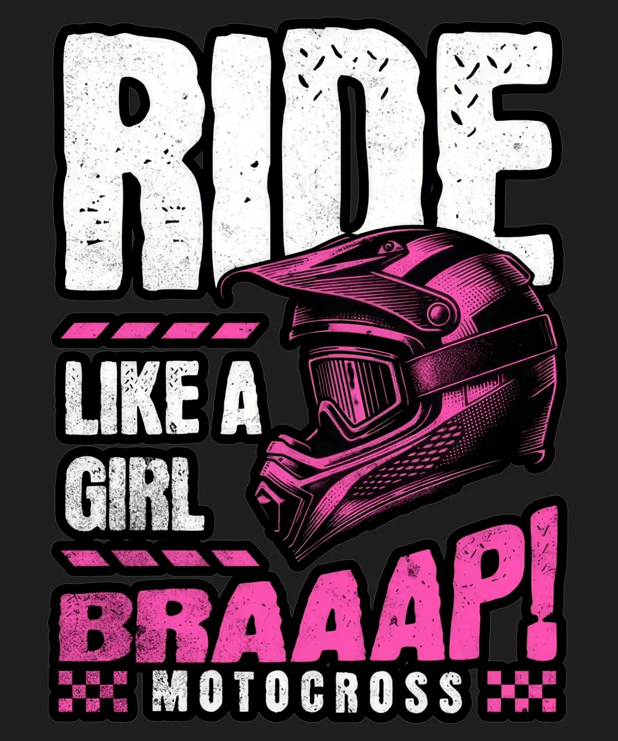 Motocross Girl Power - DTF Ready to Press (black_bg)