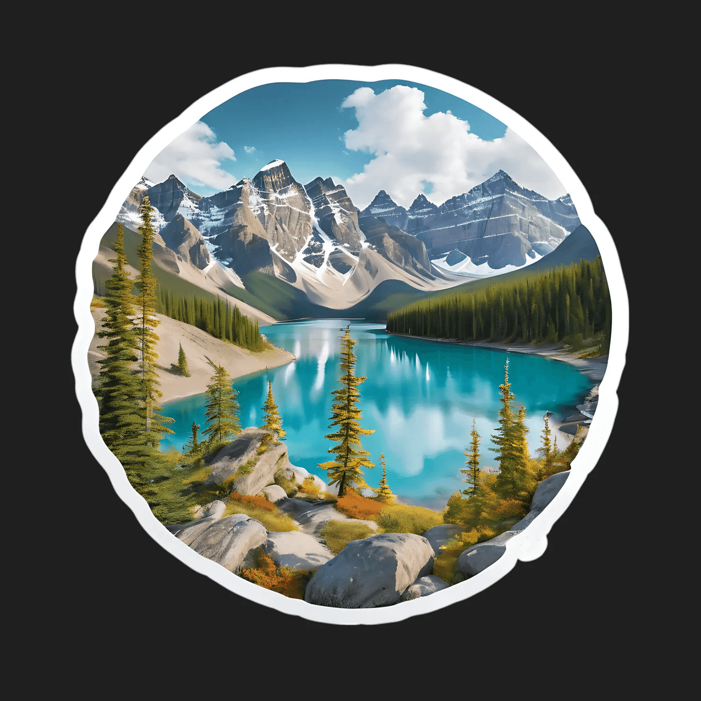 Mountain Lake Scenery - Sticker - Heat Press Transfer
