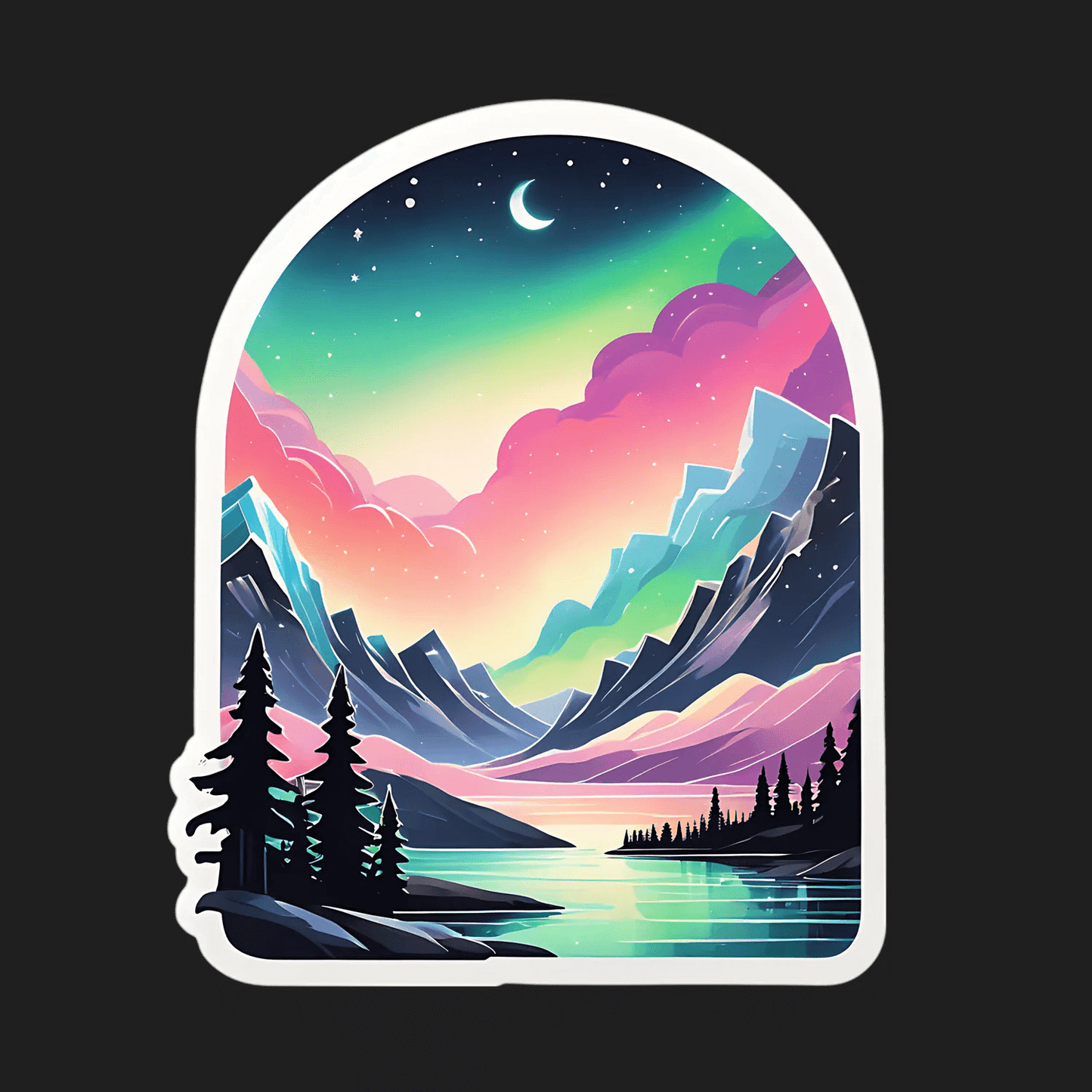 Mountain Sunset Sticker - Vibrant UV DTF - Heat Press Transfer
