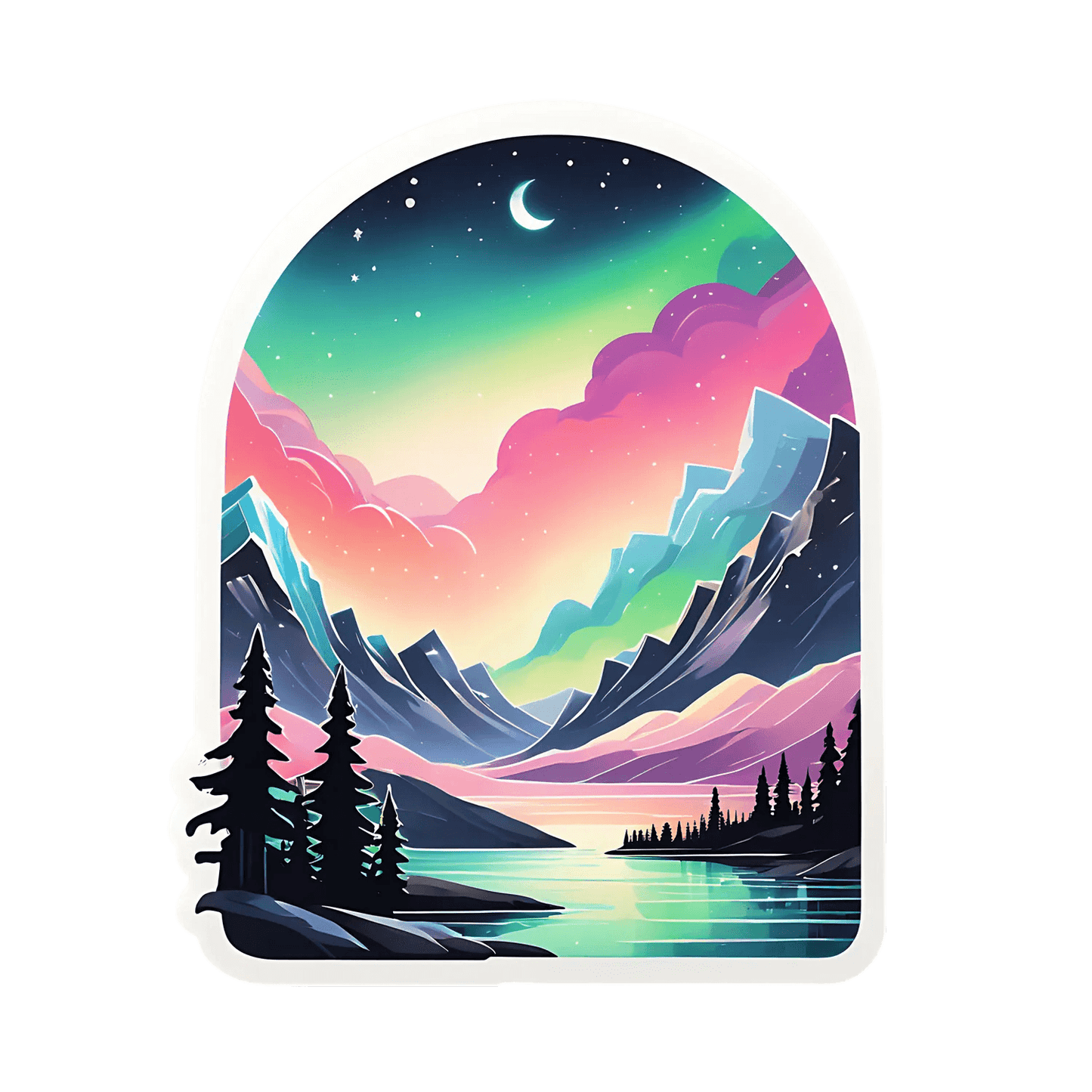 Mountain Sunset Sticker - Vibrant UV DTF - Heat Press Transfer