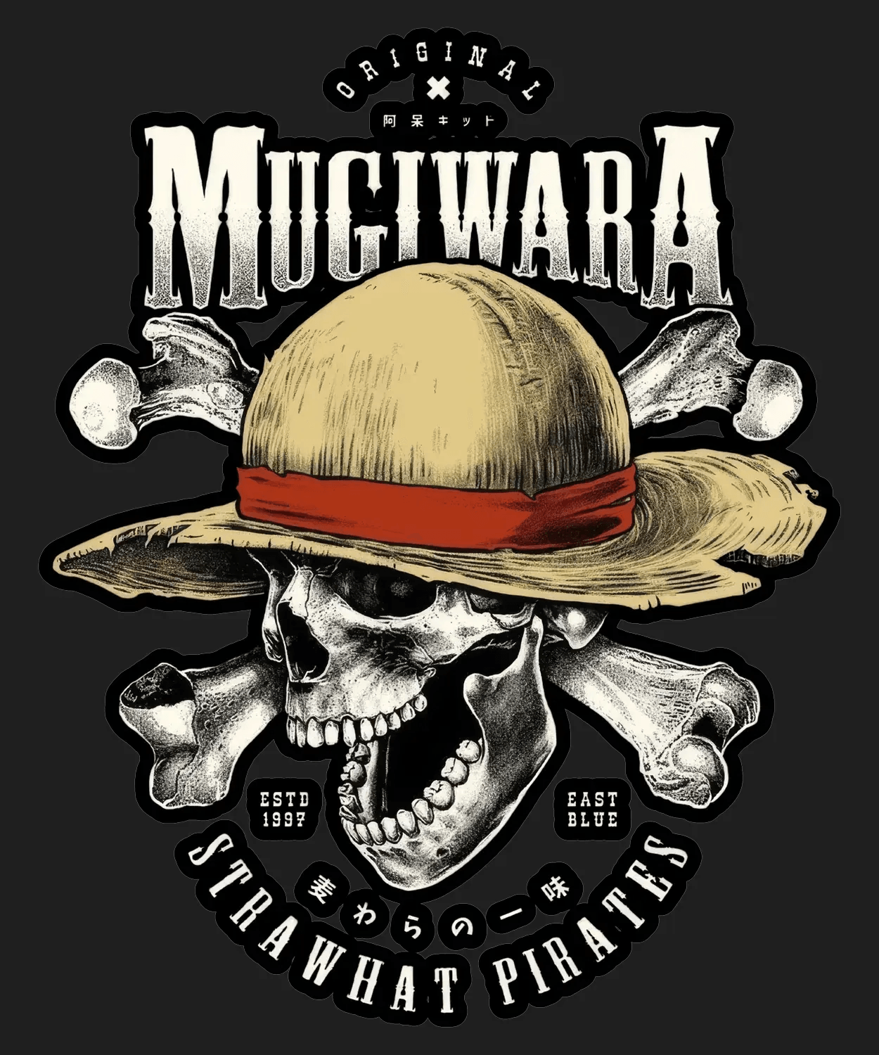 Mugiwara Pirates Skull - DTF Ready to Press - Heat Press Transfer