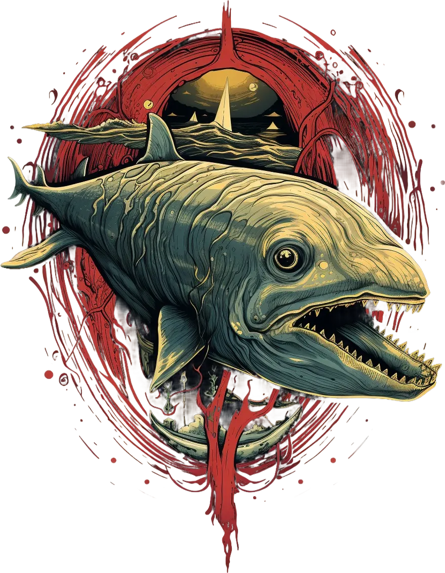 Mystic Shark Ocean - DTF Ready to Press - Heat Press Transfer
