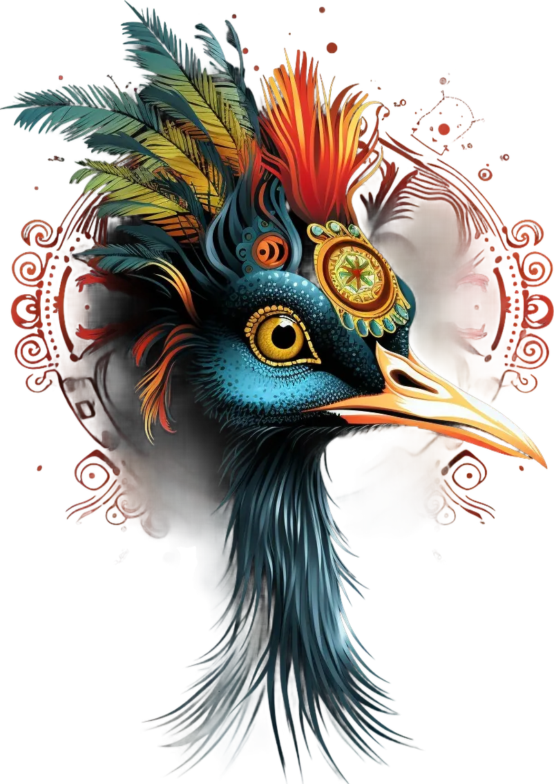 Mystical Bird Art - DTF Ready to Press - Heat Press Transfer