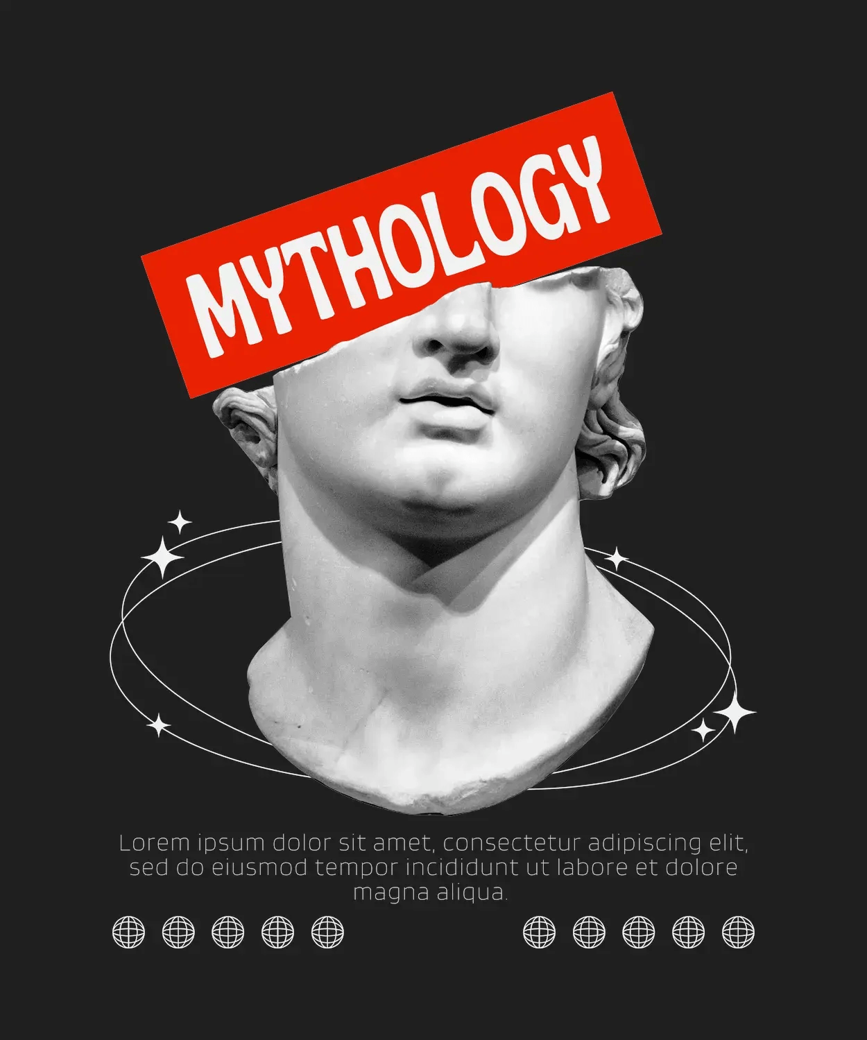 Mythology Statue - DTF Ready to Press (black_bg)