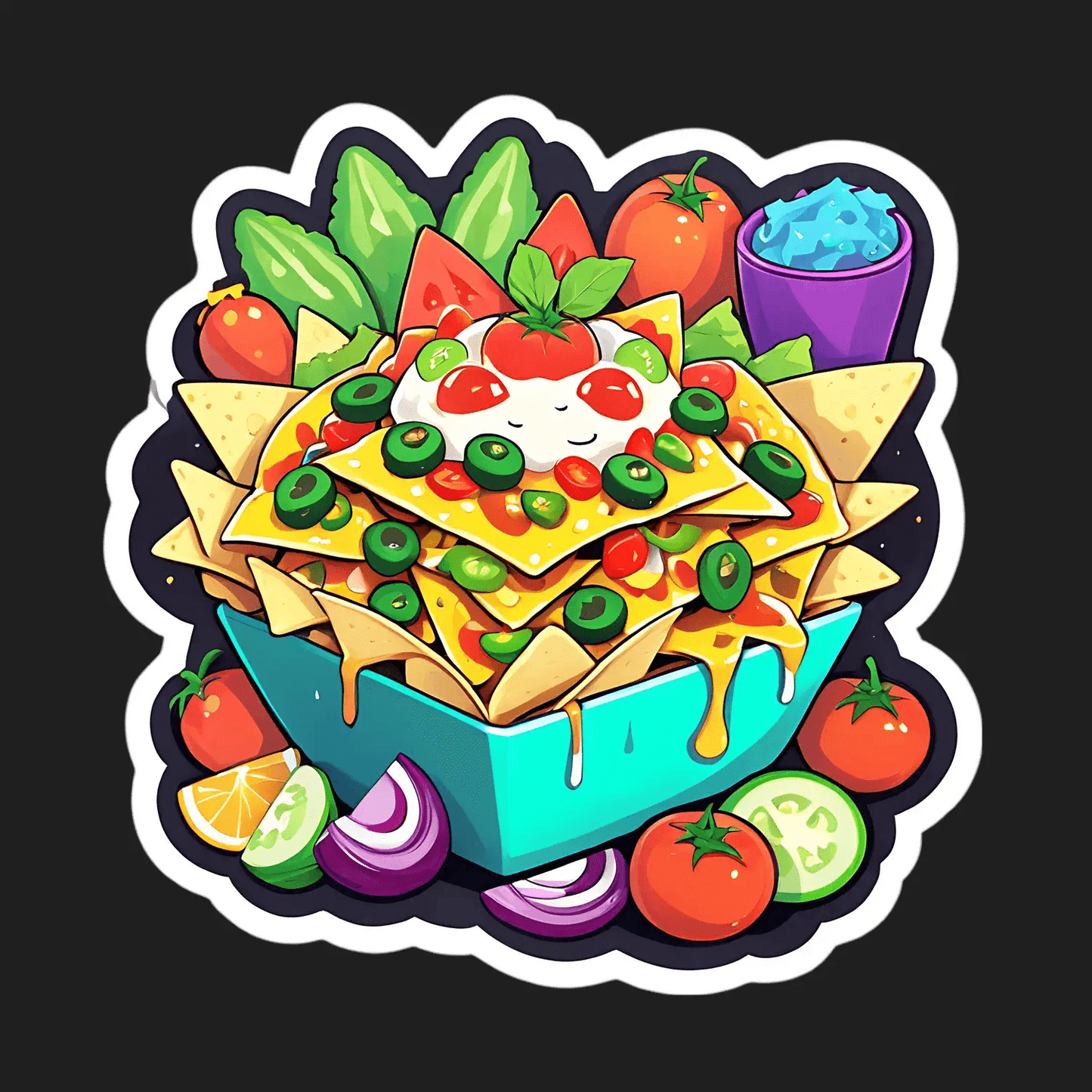 Nacho Delight Sticker - Colorful Food UV DTF - Heat Press Transfer