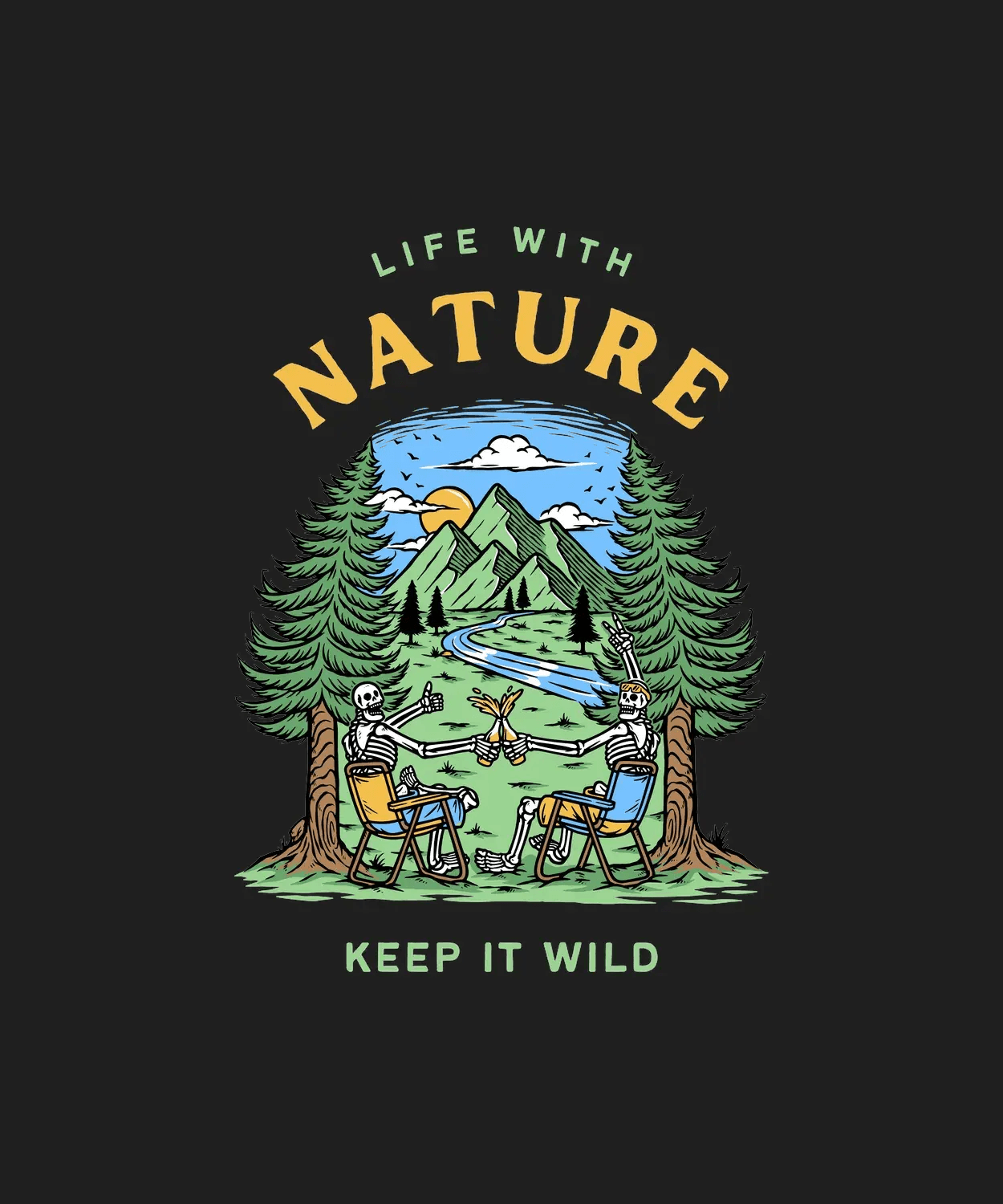 Nature Camping - DTF Ready to Press (black_bg)