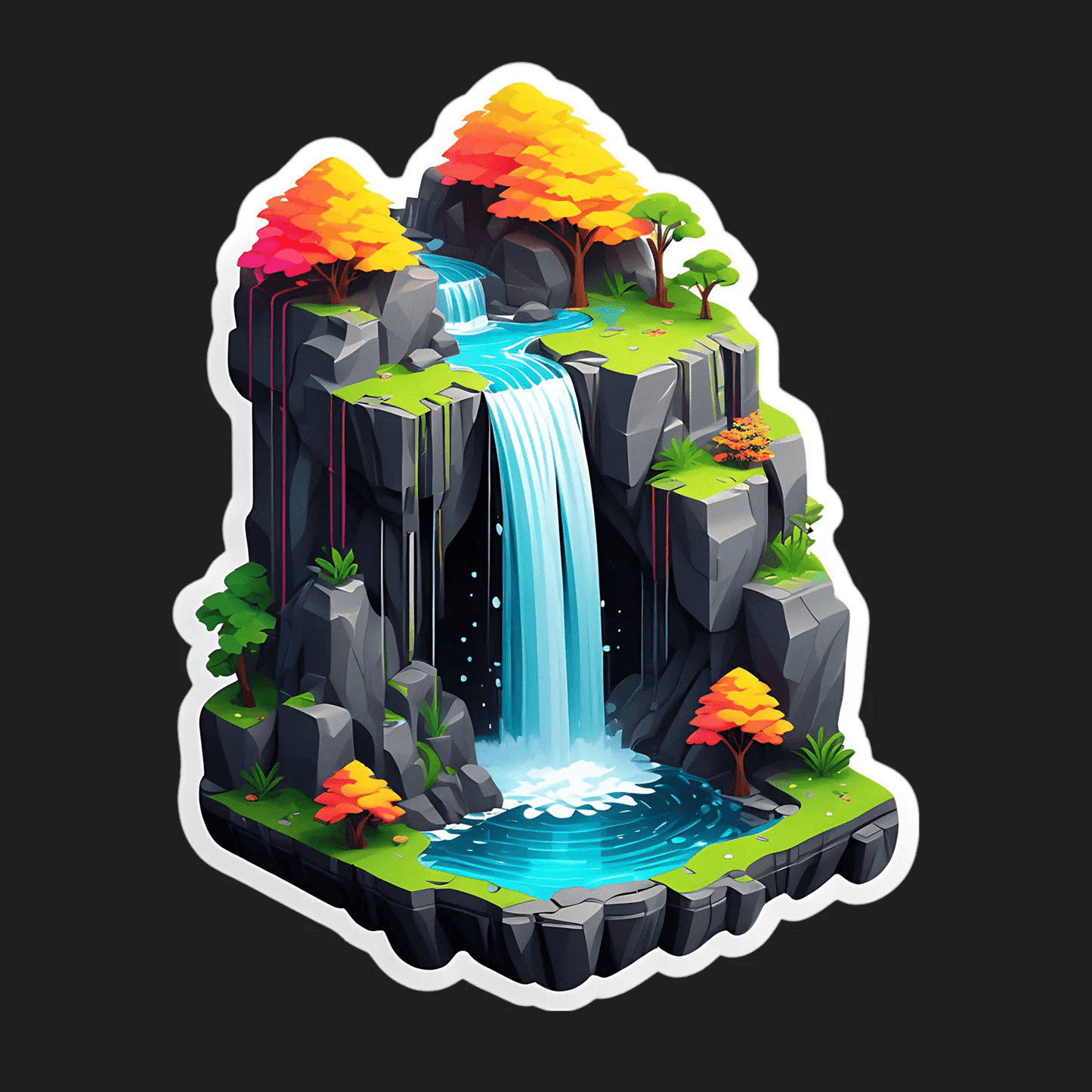 Nature Waterfall - Sticker - Heat Press Transfer