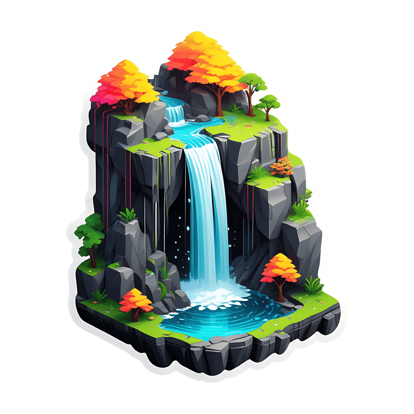 Nature Waterfall - Sticker - Heat Press Transfer
